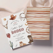 Invitation Western First Rodeo Wild West Cowboy Anniversaire