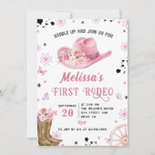 Invitation Western First Rodeo Wild West Cowgirl Anniversaire (Devant)