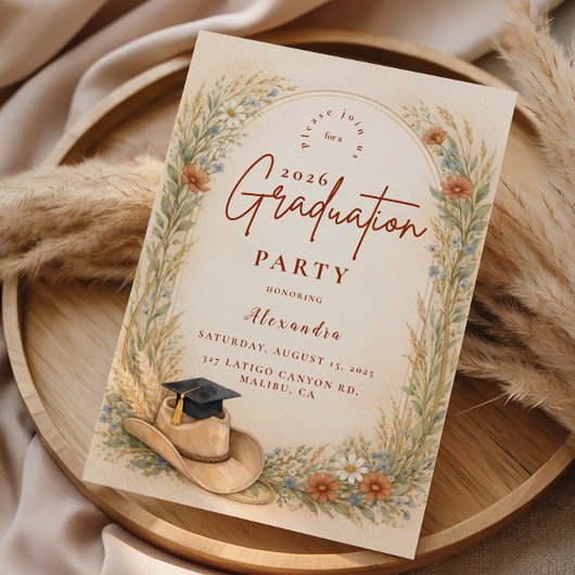 Invitation Western Floral Graduation Party