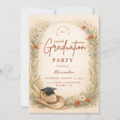 Invitation Western Floral Graduation Party (Devant)