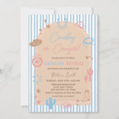 Invitation Western Gender Reveal Cowboy or Cowgirl Stripe (Devant)