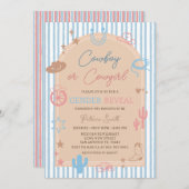 Invitation Western Gender Reveal Cowboy or Cowgirl Stripe (Devant / Derrière)