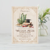 Invitation Western Graduation Party Pays Cowboy Grad (Debout devant)