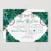 Invitation Western Green Charro Quinceañera Enregistrer La Da (Devant / Derrière)