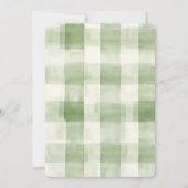 Invitation Western Green Cream Plaid Stripes Pays Anniversair (Dos)