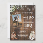Invitation Western Greenery Said I do BBQ After Wedding (Devant)
