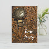 Invitation Western Horse Saddle Barn Party (Debout devant)