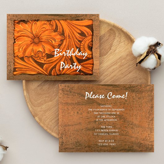 Invitation Western Horse Saddle Grange Anniversaire