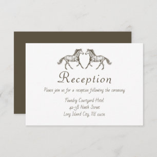 Invitation Western Horse Wedding Réception Pays Brown