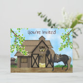 Invitation Western Horseback équitation filles Horse Annivers (Debout devant)