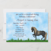 Invitation Western Horseback équitation filles Horse Annivers (Dos)