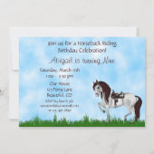 Invitation Western Horseback équitation Grange Anniversaire I (Dos)