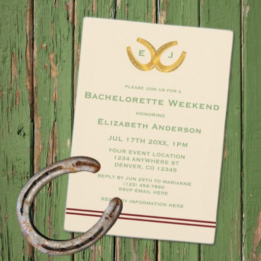 Invitation Western Horseshoes Bachelorette Party