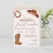 Invitation Western Kids Cowboy Premier Rodéo Anniversaire (Debout devant)