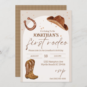 Invitation Western Kids Cowboy Premier Rodéo Anniversaire
