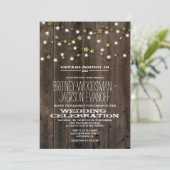 Invitation Western Lights Stars Grange Wood Wedding Invitatio (Debout devant)