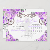 Invitation Western Lilac Charro Quinceañera Enregistrer La Da (Devant / Derrière)