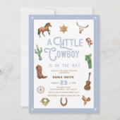 Invitation Western Little Cowboy Photo Baby Boy Douche (Devant)