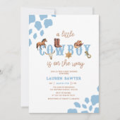 Invitation Western Little Cowboy Photo Baby Boy Douche (Devant)