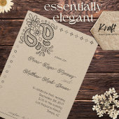 Invitation Western Modern Simple Noir et blanc