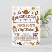 Invitation Western Mon premier anniversaire de rodéo (Debout devant)