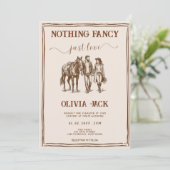 Invitation Western Nothing Fancy Just Love Hand-Drawn wedding (Debout devant)