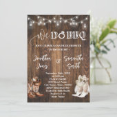 Invitation Western Nous faisons BBQ Couples Douche Pays Botte (Debout devant)