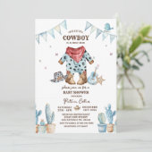 Invitation Western Our Little Cowboy Rodeo Baby shower (Debout devant)