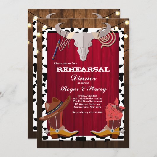 Invitation Western Party (Devant / Derrière)