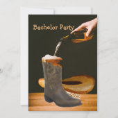 Invitation Western Party Bachelor Cowboy Bière Casquette (Devant)