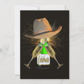 Invitation Western Party Cowboy Casquette Champagne Fireworks (Devant)