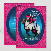 Invitation Western Party Rodeo Cowgirl Mutton Bustin (Devant / Derrière)