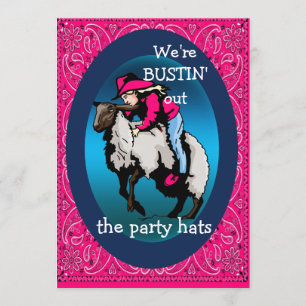 Invitation Western Party Rodeo Cowgirl Mutton Bustin