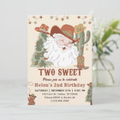 Invitation Western Père Noël Cookies Deux doux Noël Anniversa (Debout devant)
