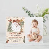 Invitation Western Père Noël Sweet une photo d'anniversaire d (Debout devant)