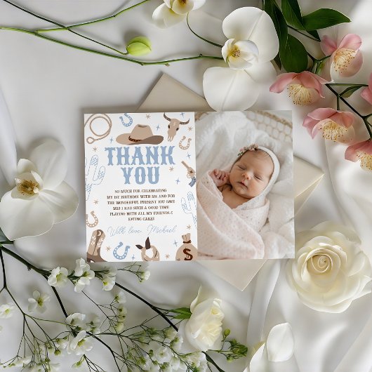 Invitation Western Photo Thank You Card
