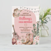 Invitation Western Pink Boots Cowgirl fête d'anniversaire (Debout devant)
