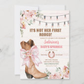 Invitation Western Pink Pas Son Premier Rodéo Baby Sprinking (Devant)