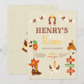 Invitation Western Premier anniversaire Rodeo Baby (Devant / Derrière)