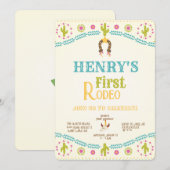Invitation Western Premier anniversaire Rodeo Baby (Devant / Derrière)