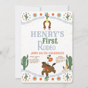 Invitation Western Premier anniversaire Rodeo Baby