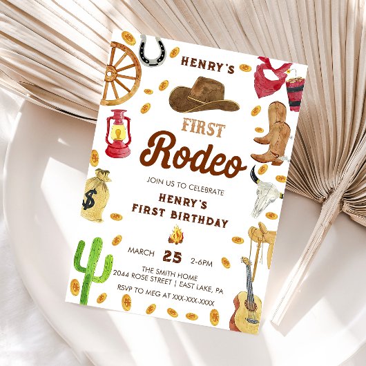 Invitation Western Premier anniversaire Rodeo Baby