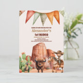 Invitation Western Premier anniversaire Rodeo bébé garçon (Debout devant)