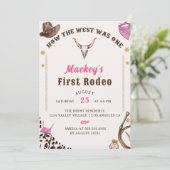 Invitation Western Premier anniversaire Rodéo Rustique Cowboy (Debout devant)