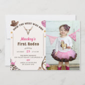 Invitation Western Premier anniversaire Rodéo Rustique Cowboy (Devant)