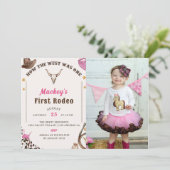 Invitation Western Premier anniversaire Rodéo Rustique Cowboy (Debout devant)