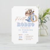 Invitation Western Premier Rodéo Anniversaire Cowboy Party Bo (Debout devant)