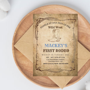 Invitation Western Premier Rodéo fête d'anniversaire
