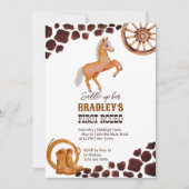 Invitation Western premier rodéo saddup cheval fête d'anniver (Devant)