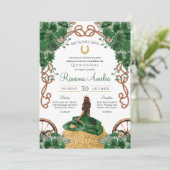 Invitation Western Ranch Emerald Green Floral Quinceañera (Debout devant)